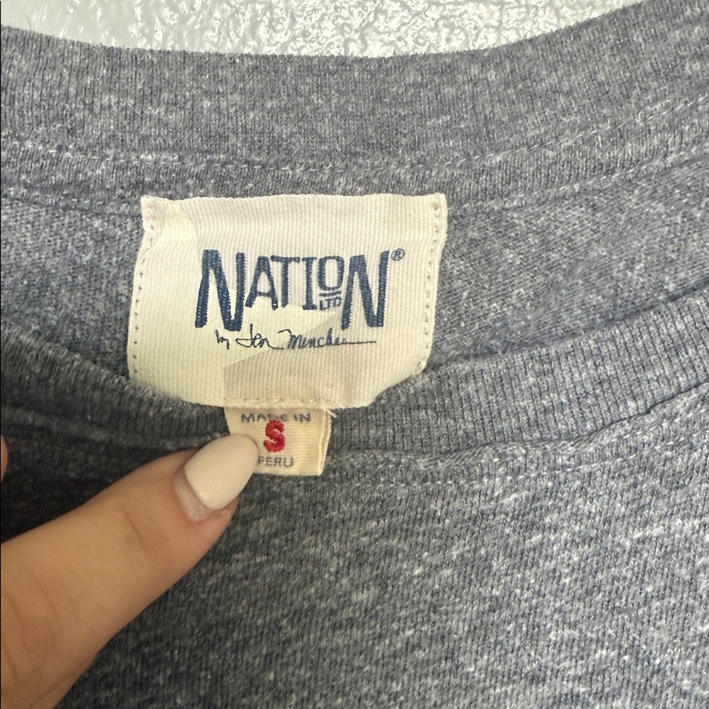 Nation LTD Charcoal cropped Gray Women's Sweatshirt - Picture 2 of 3
